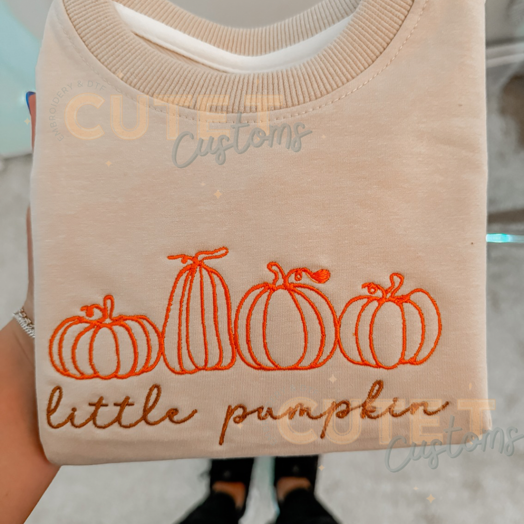 Little Pumpkin Toddler Embroidered Sweatshirt