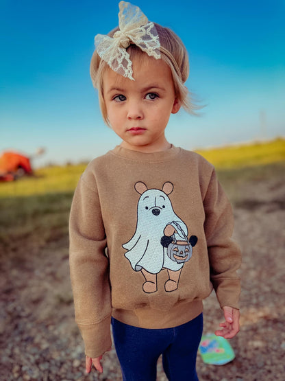 Halloween Bear Embroidered Tee OR Sweatshirt - Toddler