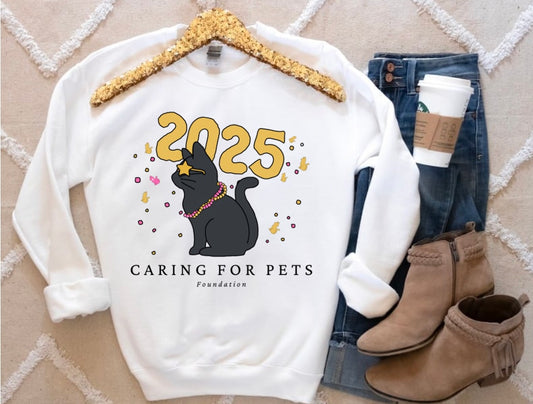 Caring For Pets -  Happy New Years Cat Tee or Sweatshirt