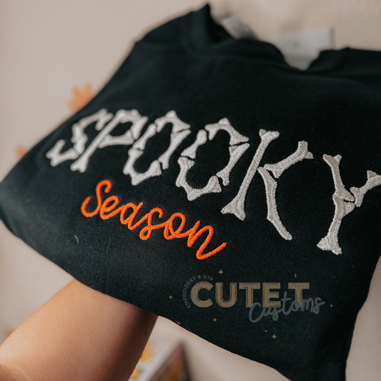 Spooky Season 3D Embroidered Sweatshirt - Adult