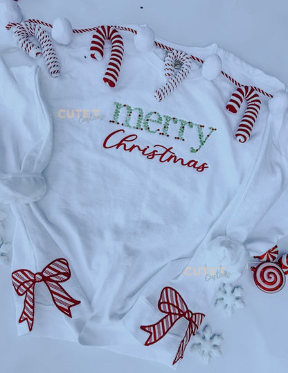 Coquette Merry Christmas - Embroidered Sweatshirt