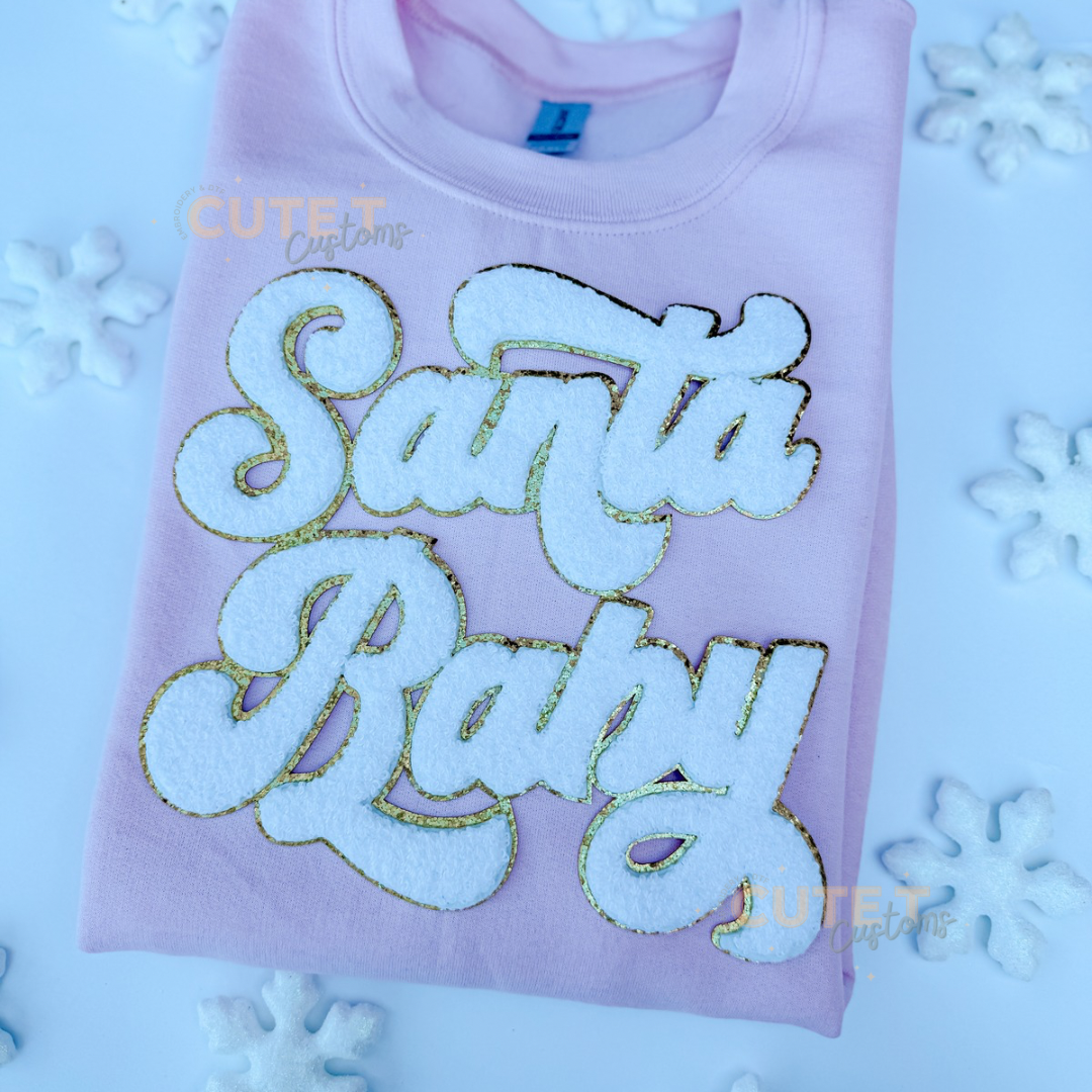 Santa Baby WHITE Patch Sweatshirt