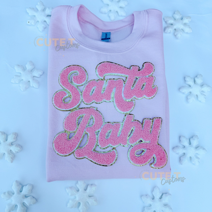 Santa Baby PINK Patch Sweatshirt