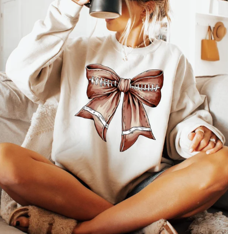 Football Bow Sweatshirt - ADULT