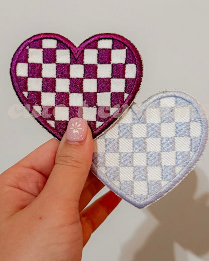 Checkered Heart Iron-On Patch