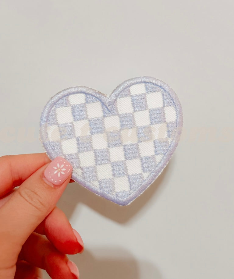 Checkered Heart Iron-On Patch